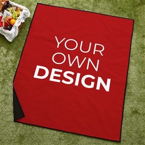 Design Your Own Personalized Picnic Blanket - Burgundy - 40178-BU