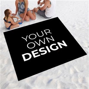 Design Your Own Personalized Beach Blanket - Black - 40185-B