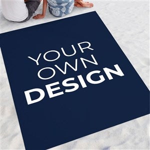 Design Your Own Personalized Beach Blanket- Navy Blue - 40185-NB