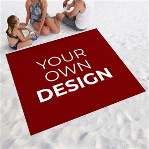 Design Your Own Personalized Beach Blanket- Burgundy - 40185-BU