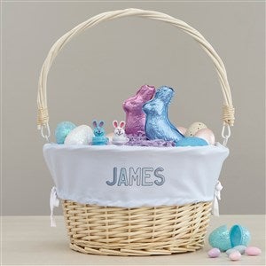 Ombre Name Personalized Natural Easter Basket with Folding Handle - 40194