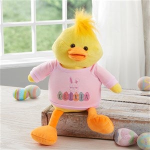 Happy Easter Eggs Personalized Pink Quacking Plush Duck - 40197-G