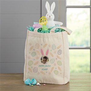 Hoppy Easter Personalized 14" x 10" Canvas Tote Bag - 40198-S