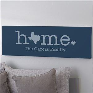 Home State Personalized Canvas Print- 12 x 36 - 40216-12x36