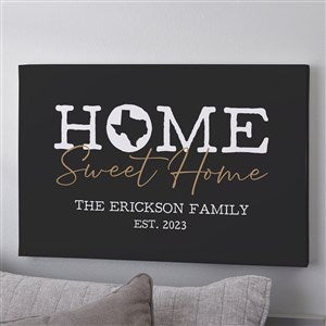 Home Sweet Home Personalized State Canvas Print - 16 x 24 - 40217-M