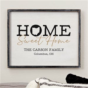Home Sweet Home Personalized State Barnwood Wall Art- 14 x 18 - 40219B-14x18