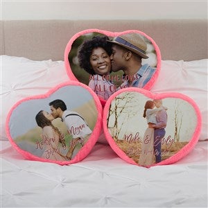 Photo & Message Personalized Heart Throw Pillow - 40287