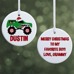 Construction & Monster Truck Personalized Ornament- 2.85" Glossy - 2 Sided - 40311-2S
