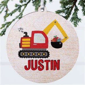 Construction & Monster Truck Personalized Ornament- 3.75" Wood - 1 Sided - 40311-1W