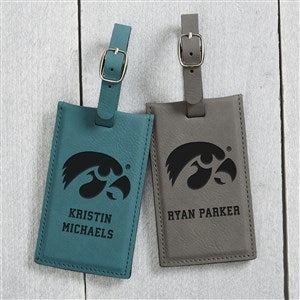 NCAA Iowa Hawkeyes Personalized Leatherette Luggage Tag- Teal - 40312-T