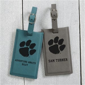 NCAA Clemson Tigers Personalized Leatherette Luggage Tag- Charcoal - 40316-G