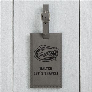 NCAA Florida Gators Personalized Leatherette Luggage Tag- Charcoal - 40319-G