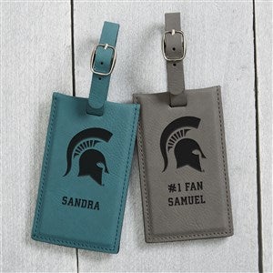 NCAA Michigan State Spartans Personalized Leatherette Luggage Tag- Teal - 40320-T