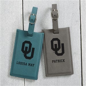 NCAA Oklahoma Sooners Personalized Leatherette Luggage Tag- Teal - 40322-T