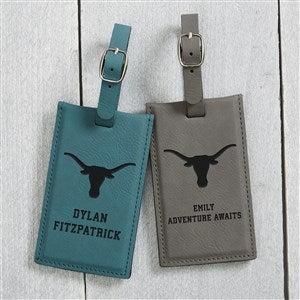 NCAA Texas Longhorns Personalized Leatherette Luggage Tag- Teal - 40323-T