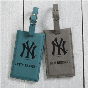 MLB New York Yankees Personalized Leatherette Luggage Tag- Teal - 40343-T