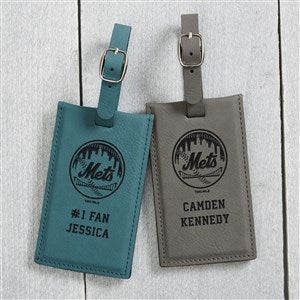 MLB New York Mets Personalized Leatherette Luggage Tag- Charcoal - 40344-G