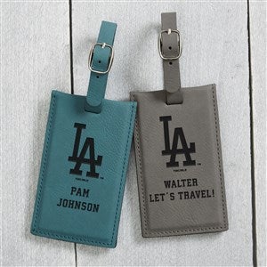 MLB Los Angeles Dodgers Personalized Leatherette Luggage Tag- Teal - 40351-T