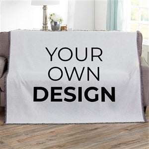 Design Your Own Personalized 56x60 Woven Throw- White - 40366-W