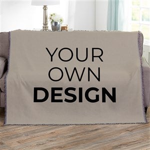 Design Your Own Personalized 56x60 Woven Throw- Tan - 40366-T