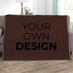 Design Your Own Personalized 56x60 Woven Throw- Brown - 40366-BR