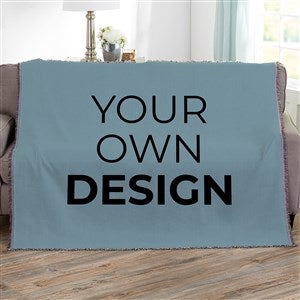 Design Your Own Personalized 56x60 Woven Throw- Slate Blue - 40366-SB