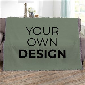 Design Your Own Personalized 56x60 Woven Throw- Sage Green - 40366-SG