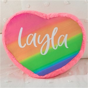 Rainbow Name Personalized Heart Throw Pillow - 40368