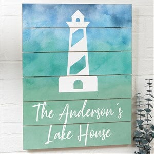 Seaside Watch Personalized Wooden Shiplap Sign- 16quot; x 20quot; - 40486-16X20