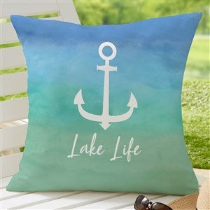 Seaside Watch Personalized Outdoor Throw Pillow- 20”x20” - 40487-L