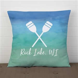 Seaside Watch Personalized 18quot; Velvet Throw Pillow - 40488-LV