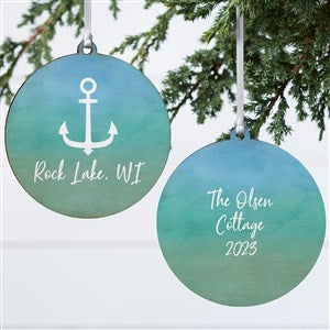 Seaside Watch Personalized Ornament- 3.75quot; Wood - 2 Sided - 40500-2W