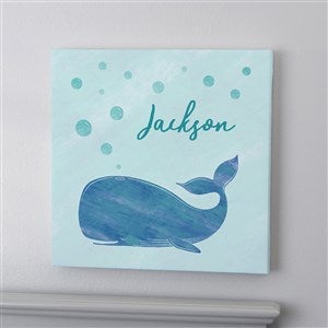 Whale Wishes Personalized Canvas Print - 16quot; x 16quot; - 40515-16x16