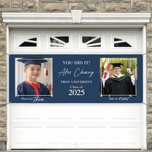 Then  Now Graduate Personalized Photo Banner - 45x108 - 40541-LP