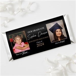 Then  Now Graduate Personalized Photo Candy Bar Wrappers - 40544