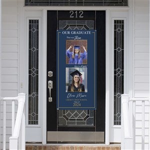 Then  Now Graduate Personalized Photo Door Banner - 40545