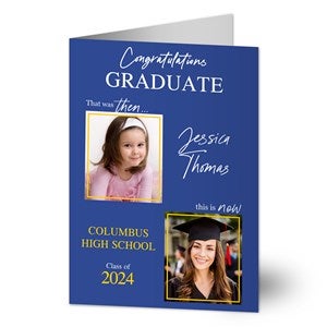 Then  Now Graduate Personalized Photo Graduation Greeting Card - 40547