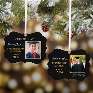 Then  Now Graduate Personalized Metal Ornament - 40548