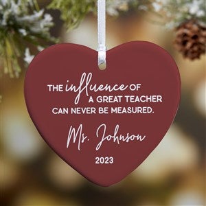 A Great Teacher Personalized Heart Ornament- 3.25" Glossy - 1 Sided - 40585-1