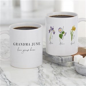 Birth Month Flower Personalized Coffee Mug 11 oz.- White - 40624-W