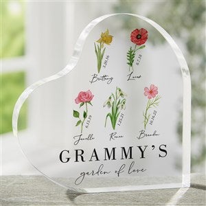 Birth Month Flower Personalized Colored Heart Keepsake - 40627