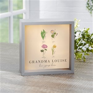 Birth Month Flower Personalized LED Light Shadow Box- 6"x 6" - 40633-6x6