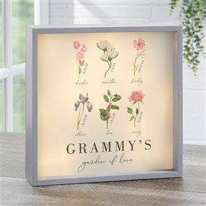 Birth Month Flower Personalized LED Light Shadow Box- 10quot;x10quot; - 40633-10x10