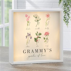 Birth Month Flower Personalized LED Ivory Light Shadow Box- 10quot;x10quot; - 40633-I-10x10