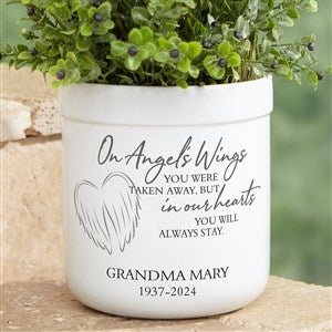 On Angels Wings Personalized Outdoor Flower Pot - 40640