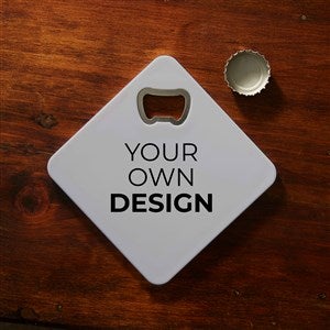 Design Your Own Personalized Beer Bottle Opener Coaster- Grey - 40641-G