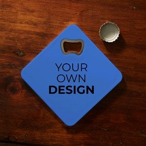 Design Your Own Personalized Beer Bottle Opener Coaster- Blue - 40641-BL