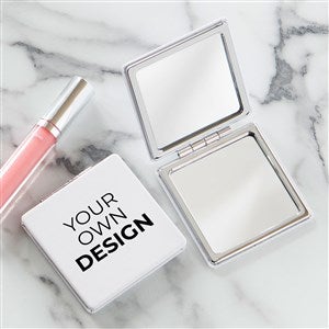 Design Your Own Personalized Compact Mirror- White - 40642-W