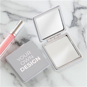 Design Your Own Personalized Compact Mirror- Grey - 40642-G