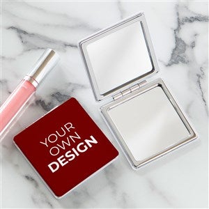 Design Your Own Personalized Compact Mirror- Burgundy - 40642-BU